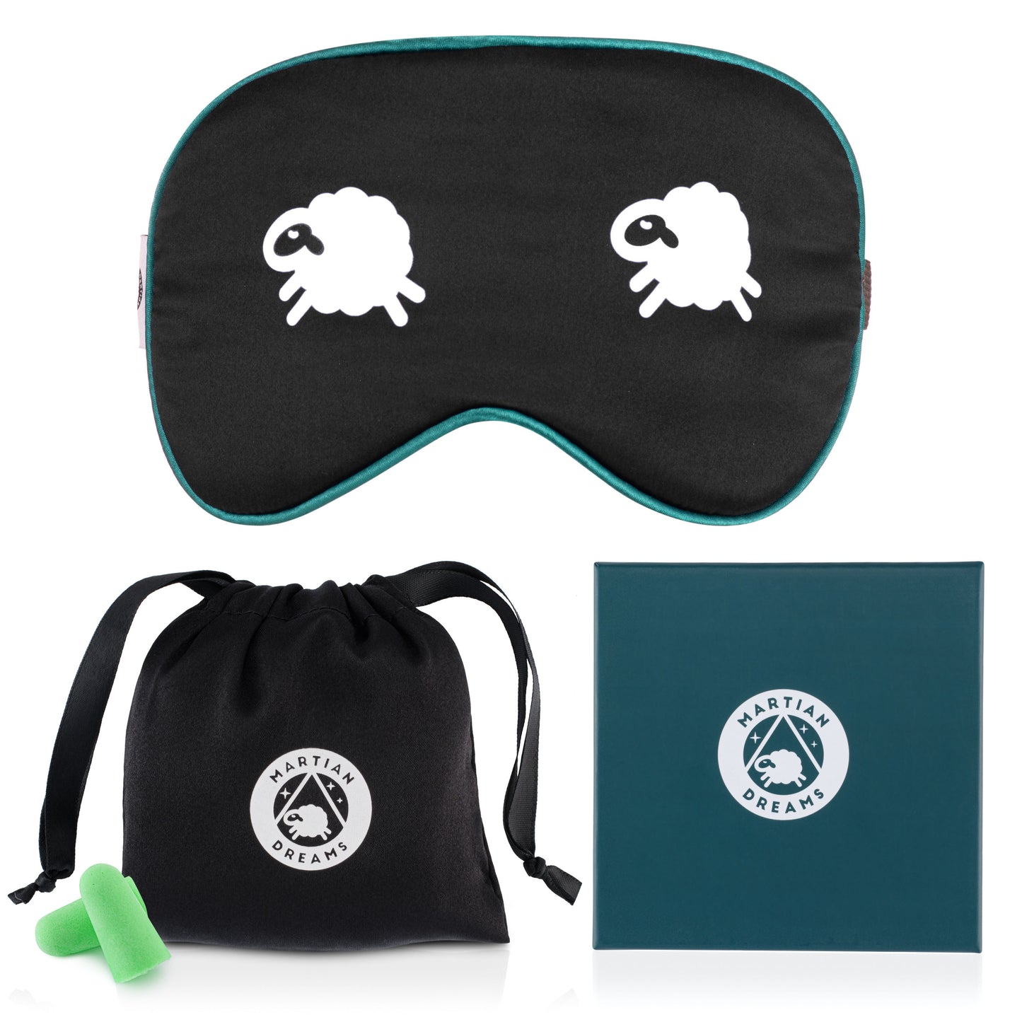 Silk Sleep Eye Mask “Counting Sheep” by Martian Dreams
