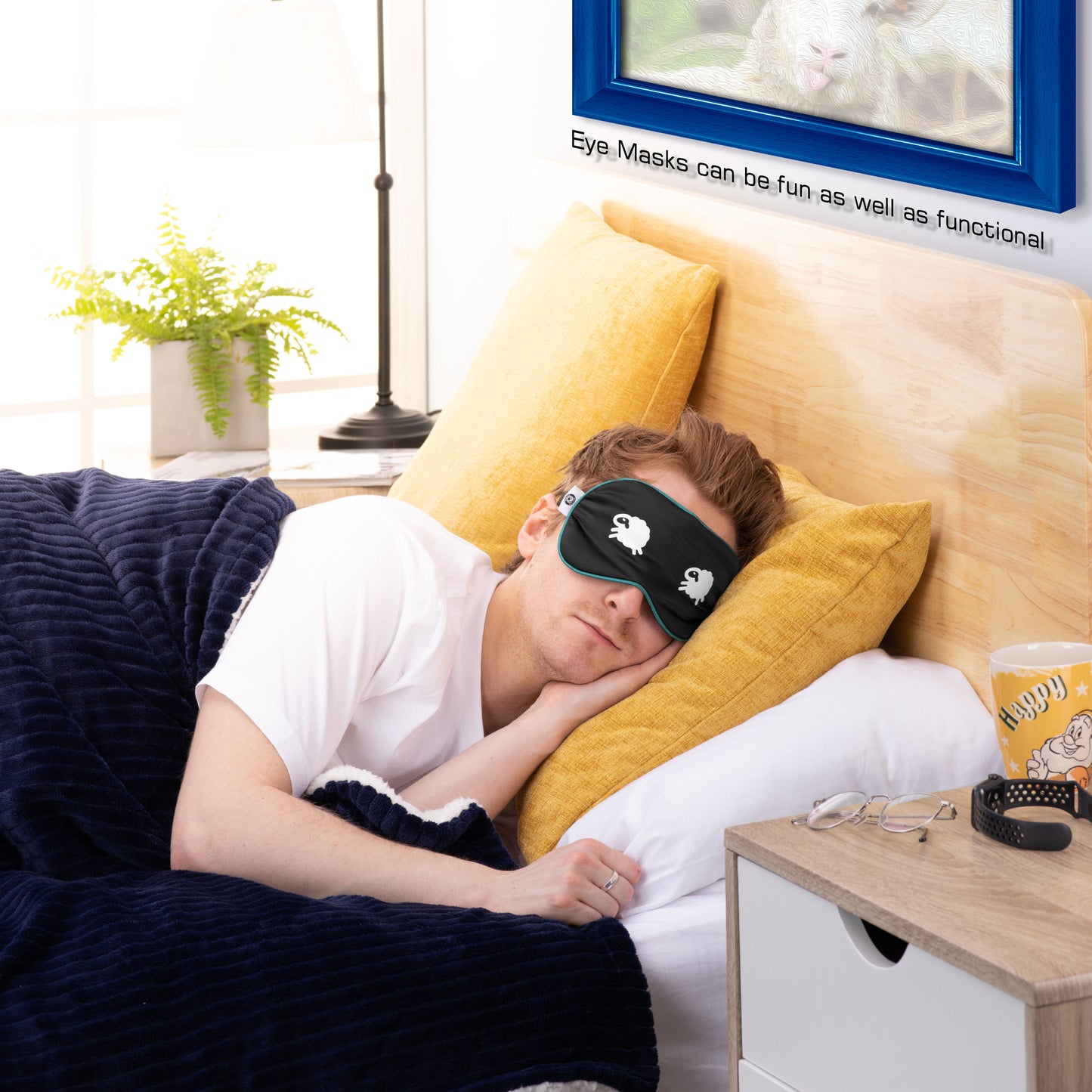 Silk Sleep Eye Mask “Counting Sheep” by Martian Dreams