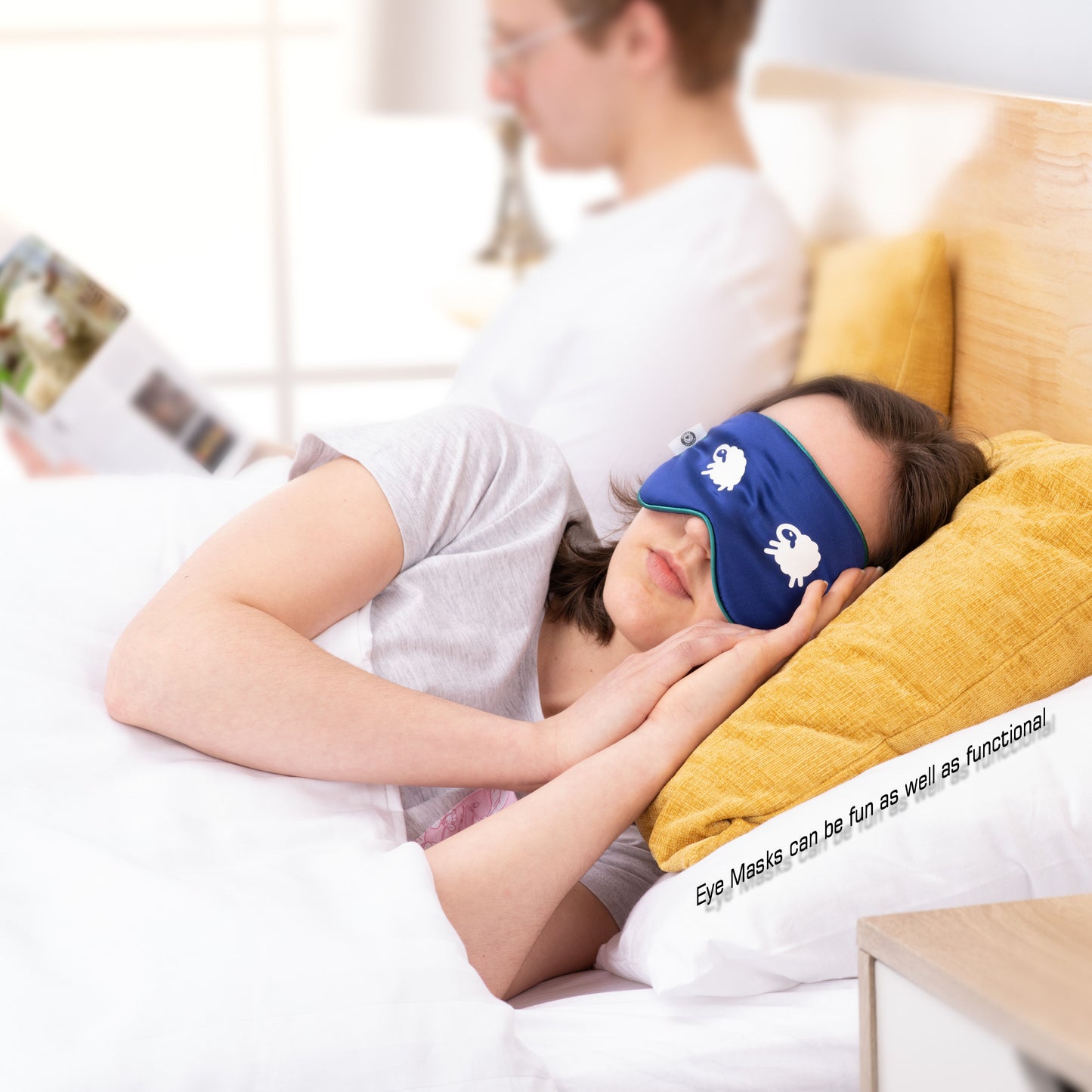 Silk Sleep Eye Mask “Counting Sheep” by Martian Dreams